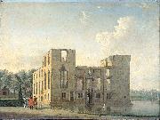 Jan ten Compe Berckenrode Castle in Heemstede after the fire of 4-5 May 1747: rear view. France oil painting artist